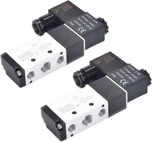 4v310-10 3/8 "صمامات ملوية لصمامات التحكم في غاز الهواء BSPT 2 الموضع 5 المنفذ 2/5 Way DC 12V DC24V AC 110V 220V AC (DC12V) in Saudi Arabia