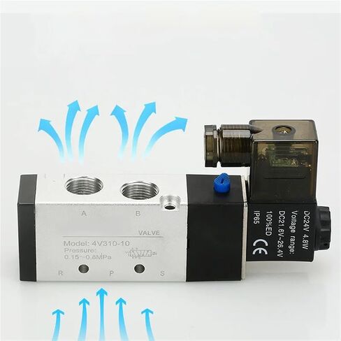 4v310-10 3/8 "صمامات ملوية لصمامات التحكم في غاز الهواء BSPT 2 الموضع 5 المنفذ 2/5 Way DC 12V DC24V AC 110V 220V AC (DC12V) in Saudi Arabia