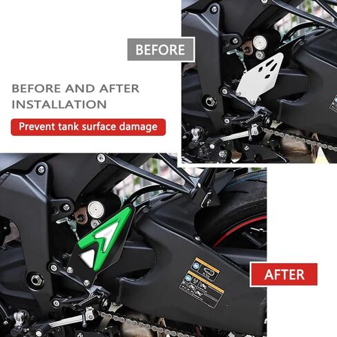 لـ ZX-6R ZX6R ZX 6R 2019-2025 2024 NEW دراجة نارية ألومنيوم مسند دواسة الكعب واقي واقي الوغد (أسود) in Kuwait