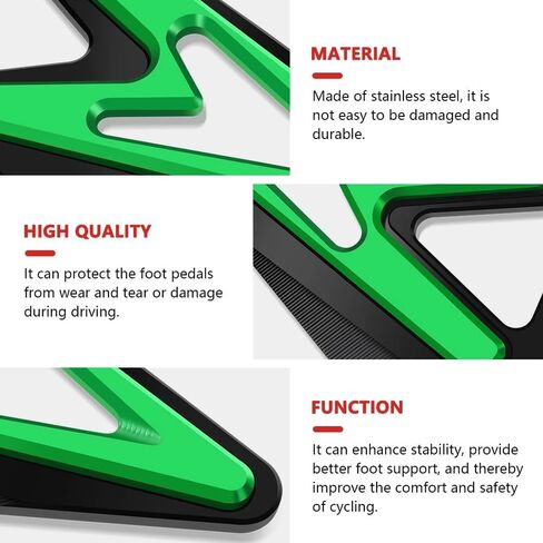 لـ ZX-6R ZX6R ZX 6R 2019-2025 2024 NEW دراجة نارية ألومنيوم مسند دواسة الكعب واقي واقي الوغد (أسود) in Kuwait