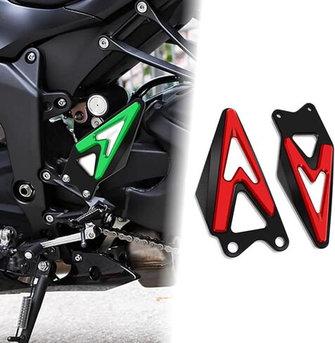 لـ ZX-6R ZX6R ZX 6R 2019-2025 2024 NEW دراجة نارية ألومنيوم مسند دواسة الكعب واقي واقي الوغد (أسود) in Kuwait