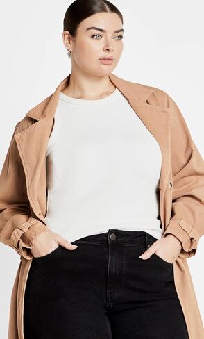 City Chic Women's Plus Size Coat - Laylo Trench in Saudi Arabia