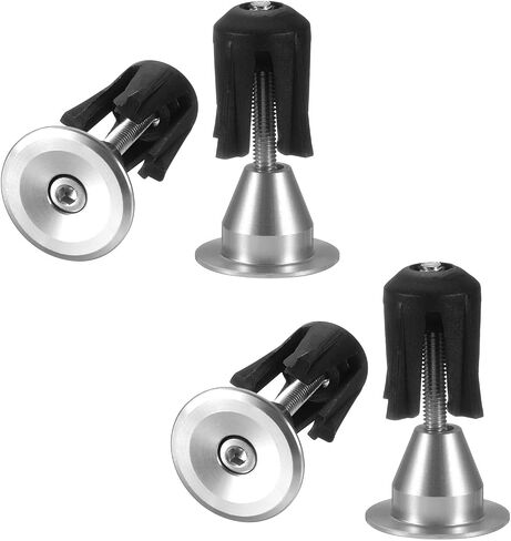 HARFINGTON 2 Pair Bike Handlebar End Plugs Aluminum Alloy Bar End Caps Expanding Locking Handlebar End Plugs for Most Bike MTB Road BMX Fixed Gear Bike, Silver in Saudi Arabia