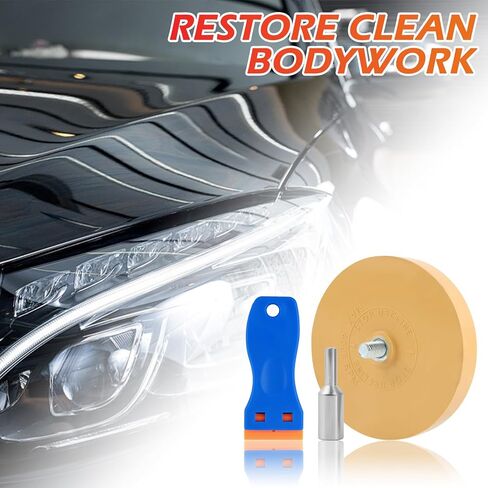 Car Rubber Eraser Wheel for Drill,Practical Car Decal Remover Wheel with Sticker Remover Tool Scraper & Adapter with Stop Use Line Design,Soft Rubber Wheels Decal Removers in Saudi Arabia