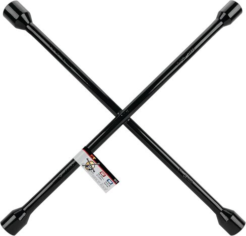 أداة الأداء W12 22-in 4-I-Way Lug Wick: يناسب 7/8 ، 15/16 ، 1 ، و 1-1/16 في المكسرات ، مصنوعة من الفولاذ المزور ، تصميم على شكل نجمة ، مسحوق مطلي ، SAE/Metric ، أسود in Saudi Arabia