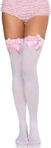 Alyweatry Women Satin Bow Stockings Thigh High Over Knee Cute Costume Stockings with Bows in Saudi Arabia