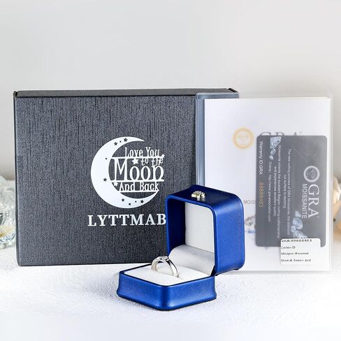 Lyttmab Love Heart Promise Ring لخاتم الزوجين ، خاتم زفاف موسانيت له ولها ، مطابقة عصابات الزفاف للأزواج للنساء ، الفضة الاسترليني ، Anillos de Promesa Paras in Kuwait