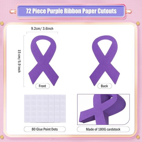 MixTeach 72 Pcs Pink Ribbon Awareness Cutouts Breast Cancer Awareness Paper Cutouts 6 Inch Ribbon Shape Die Cuts to Support and Care for Women Girls Group Awareness Events, Charity Public, Fundraisers in Saudi Arabia