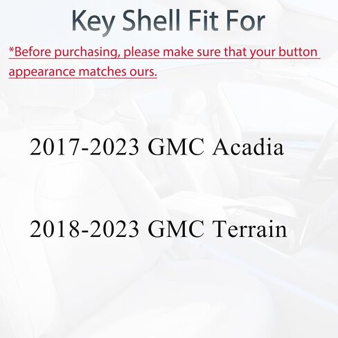 Key Fob Shell Case Replacement Fits for GMC Terrain Acadia 2017 2019 2020 2021 2022 2023 Keyless Entry Remote Control 5 Button Pad Cover in Saudi Arabia