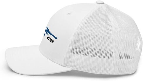 سيارة رياضية C8 صورة ظلية Elkhart Blue Metallic Corvette Owner Trucker Cap Snapback Hat in Saudi Arabia