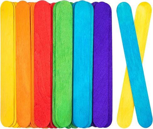 WISYOK 8 inch Popsicle Sticks, 500 Pcs Jumbo Wood Craft Sticks, Fan Handles, Large Popsicle Sticks for Crafts, Wedding Programs, Great for DIY Creative Designs and Children Education in Saudi Arabia