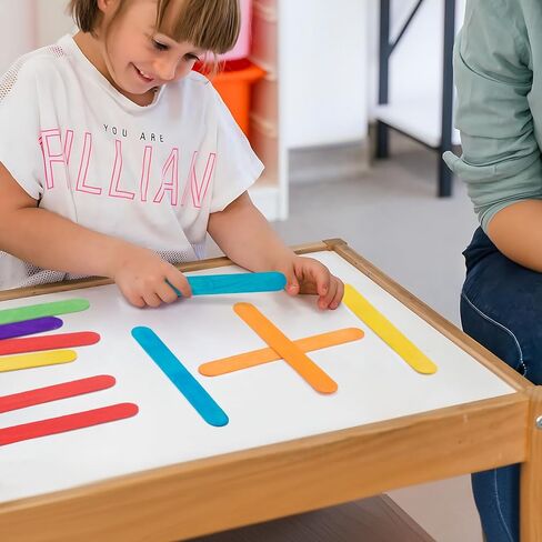 WISYOK 8 inch Popsicle Sticks, 500 Pcs Jumbo Wood Craft Sticks, Fan Handles, Large Popsicle Sticks for Crafts, Wedding Programs, Great for DIY Creative Designs and Children Education in Saudi Arabia