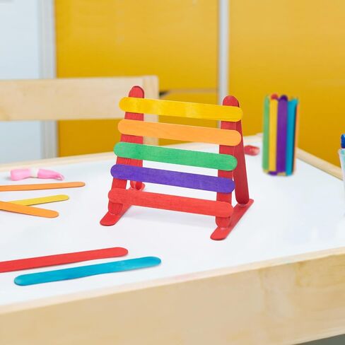 WISYOK 8 inch Popsicle Sticks, 500 Pcs Jumbo Wood Craft Sticks, Fan Handles, Large Popsicle Sticks for Crafts, Wedding Programs, Great for DIY Creative Designs and Children Education in Saudi Arabia