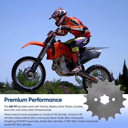 420 14T 17MM دراجة نارية مسنحة ملائمة للمحرك الواحد لـ 50cc 70cc 90cc 110cc 125cc 140cc 160cc Z50 in Kuwait
