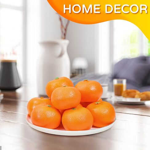 Toopify 16 Pcs Artificial Oranges, Decorative Fake Oranges for Decoration Lifelike, Realistic Fake Fruit Oranges for Christmas Home Kitchen Festival Party Decoration in Kuwait