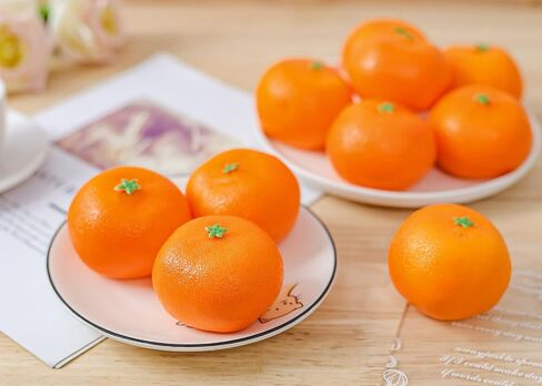 Toopify 16 Pcs Artificial Oranges, Decorative Fake Oranges for Decoration Lifelike, Realistic Fake Fruit Oranges for Christmas Home Kitchen Festival Party Decoration in Kuwait