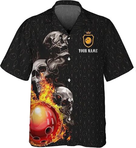 NAZENTI Personalized Bowling Shirt Hawaiian Shirt 3D, Custom 3D Bowling Hawaiian Shirt Gifts Lover, Men Women Team Polo in Saudi Arabia