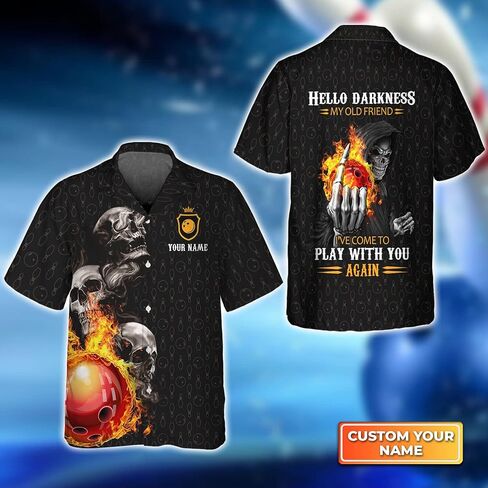 NAZENTI Personalized Bowling Shirt Hawaiian Shirt 3D, Custom 3D Bowling Hawaiian Shirt Gifts Lover, Men Women Team Polo in Saudi Arabia