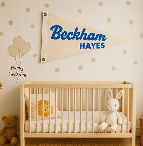 Personalized Baby Name Pennant Flag, Canvas Pennant for Wall Decor Nursery Decor Custom Name Banner for Kids Room Boho Nursery Party, Custom Name Banner Gift for Baby Shower Birthday Party in Saudi Arabia