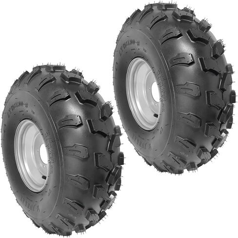 19x7.00-8 19x7-8 19x7x8 ATV Tyre & Rim Wheel Assembly-4 stud ، 8 "RIM 4 Ply 110mm (4.33") تباعد الترباس-لربو ، Go Kart ، UTV ، Buggy ، Mini Bikes ، Moer ، Garden ، 4 Wheelers (2 pack) in Kuwait