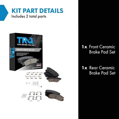TRQ Brake Pads Ceramic Compatible with 2018-2020 Mitsubishi Outlander in Saudi Arabia
