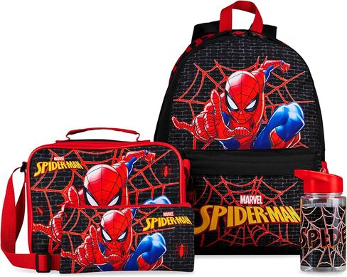 Marvel Spiderman Backpack Back Box Bott Bottle Pencil Case 4 pc in Saudi Arabia