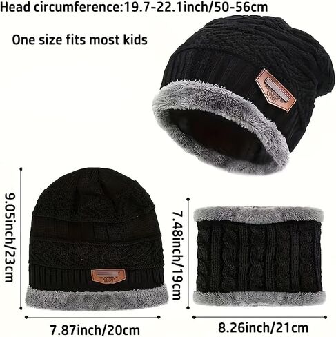 Winter Warmth 2 Piece Set Knit Beanie Neck Scarf, Beanies Winter Neck Gaiter Elastic Outdoor Accessories Cozy Knitted Fabric in Saudi Arabia