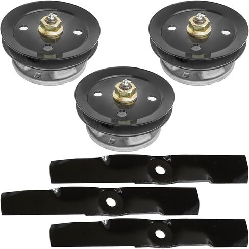 Caltric 48" Deck Spindle w/Pulley Blade Kit Compatible With John Deere GT242 GT262 GT275 LX186 LX188 in Saudi Arabia