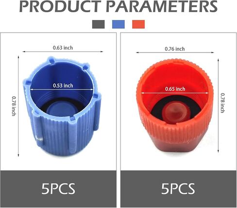 SLIMI 10 PCS Air Conditioning Pressure Caps, R134a AC High & Low Pressure Port Caps, R134a Leak-proof Air Conditioning Valve Cover Replacement, Universal for Most Cars (Blue & Red) in Saudi Arabia