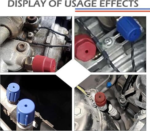 SLIMI 10 PCS Air Conditioning Pressure Caps, R134a AC High & Low Pressure Port Caps, R134a Leak-proof Air Conditioning Valve Cover Replacement, Universal for Most Cars (Blue & Red) in Saudi Arabia
