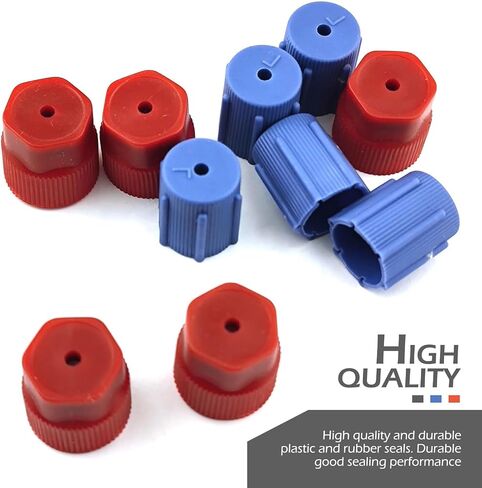 SLIMI 10 PCS Air Conditioning Pressure Caps, R134a AC High & Low Pressure Port Caps, R134a Leak-proof Air Conditioning Valve Cover Replacement, Universal for Most Cars (Blue & Red) in Saudi Arabia