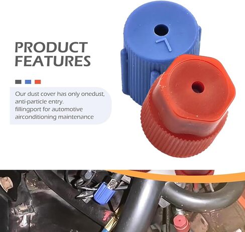 SLIMI 10 PCS Air Conditioning Pressure Caps, R134a AC High & Low Pressure Port Caps, R134a Leak-proof Air Conditioning Valve Cover Replacement, Universal for Most Cars (Blue & Red) in Saudi Arabia