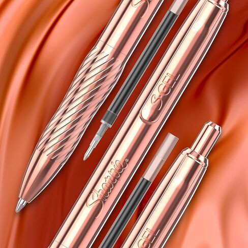 SHARPIE S-Gel, Gel Pen, Copper Metal Body, Medium Point (0.7mm), Black Ink, Includes 1 Pen and 1 Additional Ink Refill in Saudi Arabia