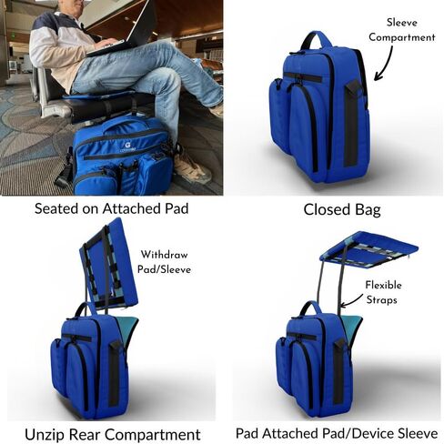 CONMIGO 'ULTI' Convertible Carry On Travel Bag w/Detachable 3-in-1 Seat Cushion, Laptop Sleeve & Portfolio | TSA Approved, Anti-Theft Weekender Luggage Essential | Light Messenger or Work Duffle in Saudi Arabia