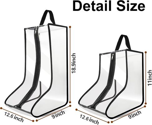 4Pack Boot Facs for Cowboy Boots Portable Tall Boot Storage Organizer حقائب الأحذية للسفر مع أغلفة الغبار (صافية أسود) in Kuwait