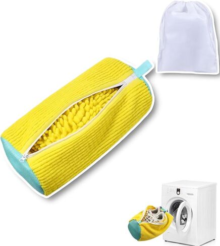 Shoe Washing Machine Bag,Laundry Shoe Bag for Washer and Dryer,Reusable Shoe Cleaning Bag for Sneakers,Tennis Shoes,With Self-locking Zipper, Microfiber Inside,Include Shoes Storage Bag in Saudi Arabia