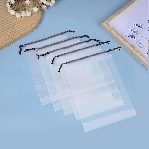 5 PCS Clear Shoe Bags for Travel, 15.7" x 11.8" Clear Travel Shoe Bags for Packing with Drawstring, Waterproof Dustproof Portable Storage Bags Travel Essentials for Men and Women in Saudi Arabia