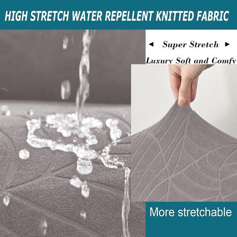 HFCNMY Ottoman Cover Square-Stretch Water Repellent Ottoman Cover -Thick Square Storage Foot Stool Covers with Elastic Bottom Light Gray Large in Saudi Arabia