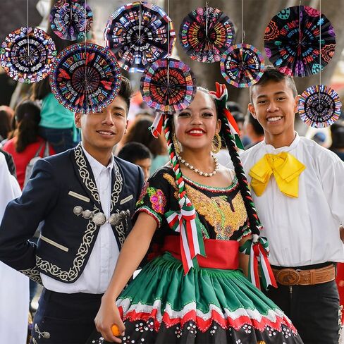 Outus 9 Pcs Hispanic Heritage Month Decorations Spanish Hanging Fans Latin American Paper Fans National Hispanic Heritage Month Hanging Decor Bulletin Board Classroom Decor for Ceiling Wall Home in Saudi Arabia