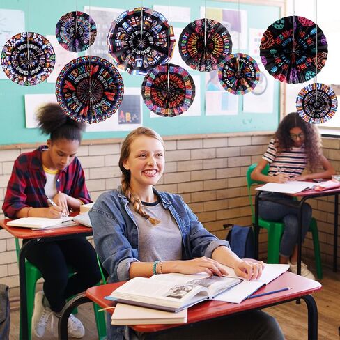 Outus 9 Pcs Hispanic Heritage Month Decorations Spanish Hanging Fans Latin American Paper Fans National Hispanic Heritage Month Hanging Decor Bulletin Board Classroom Decor for Ceiling Wall Home in Saudi Arabia