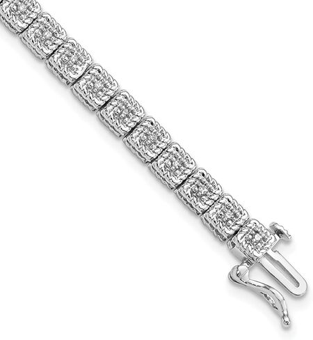 Solid 925 Sterling Silver Rhodium Plated Diamond Bracelet in Saudi Arabia