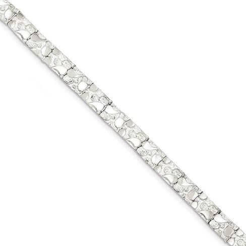 Solid Sterling Silver Nugget Bracelet in Saudi Arabia