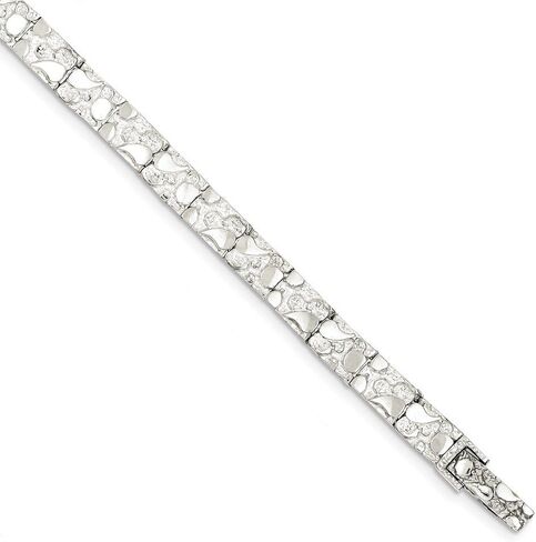 Solid Sterling Silver Nugget Bracelet in Saudi Arabia
