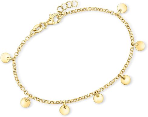 مجموعة نقية من قبل Ross-Simons Italian 18kt Gold Vermeil Disc Station Bracelet in Saudi Arabia