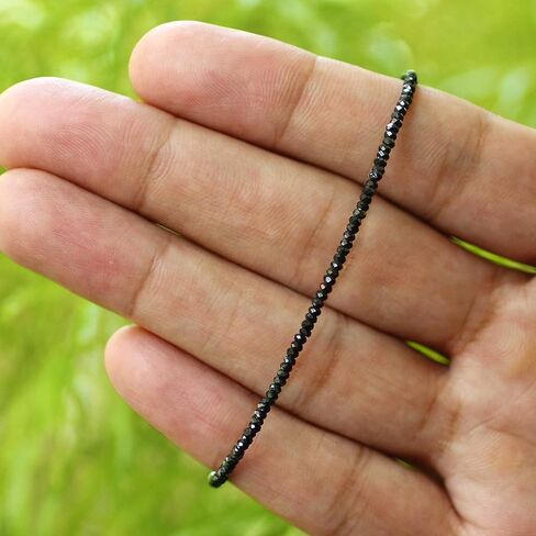 Natural Black Spinel Beads Sterling Silver Clasp Gemstone Bracelets in Saudi Arabia