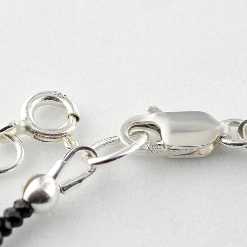 Natural Black Spinel Beads Sterling Silver Clasp Gemstone Bracelets in Saudi Arabia
