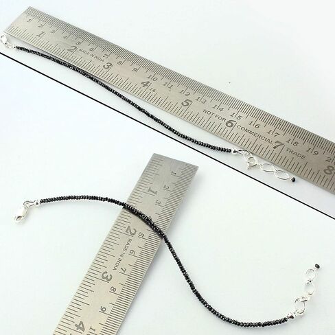 Natural Black Spinel Beads Sterling Silver Clasp Gemstone Bracelets in Saudi Arabia