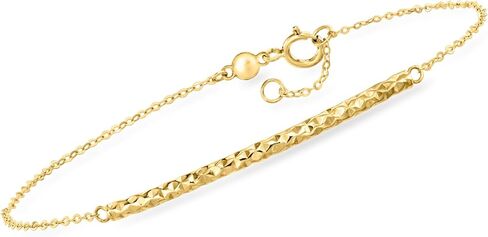 Ross-Simons Italian 14kt Yellow Gold Curved Bar Bracelet in Saudi Arabia