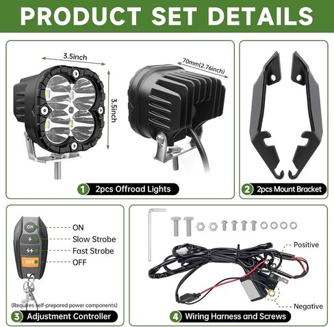 3.5 بوصة أضواء الطرق الوعرة للفترة 2010-2024 Toyota 4runner 2PCS LED LED LIGH in Kuwait