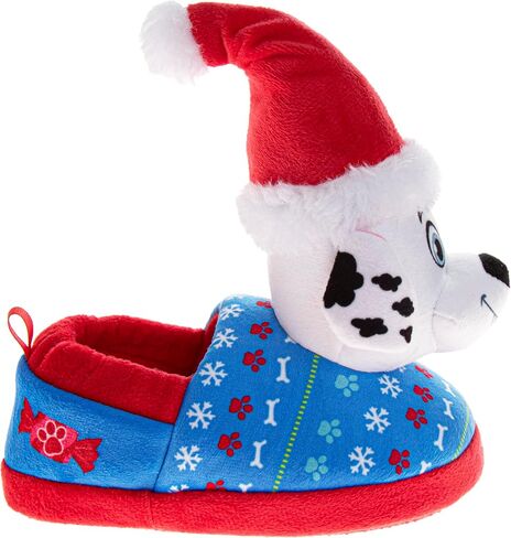 Josmo Minnie Mouse Paw Patrol Cars Christmas Slippers for Girls and Boys - Kids Cozy Plush Holiday Winter Santa Hat House Shoes (Sizes: 5-10 Toddlers / 11-12 Little Kids) in Saudi Arabia